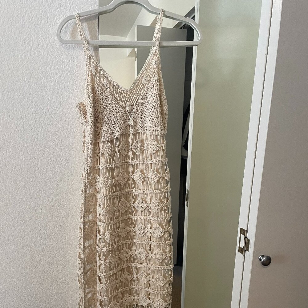 Tan midi dress